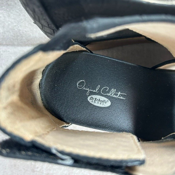 Dr Scholls Women Leather Animal Print Wedge Sandals Size 8W Strappy Boho Comfort - Picture 9 of 11